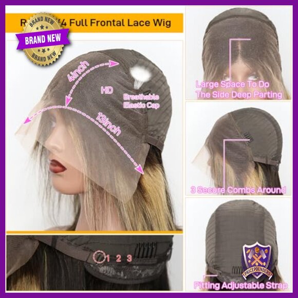 Human Hair Lace Front Bob Wig 12 Inch Pre Plucked Hairline 180 Density main image 4